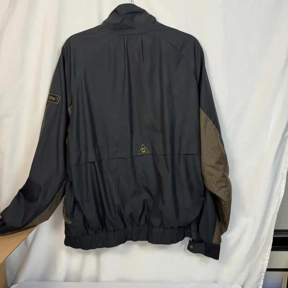 Footjoy Dryjoy Windbreaker Jacket Mens Large Black/Houndstooth - Picture 6 of 11